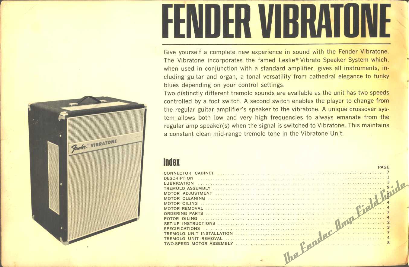 MANUALE DELLE ISTRUZIONI DEL FENDER VIBRATONE
